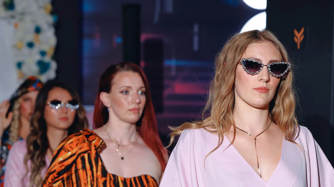 Models on the runway at St. John's, Manchester